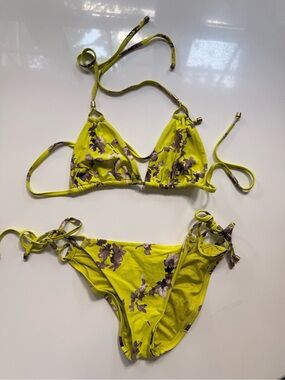 Vitamin A Yellow Floral String Bikini